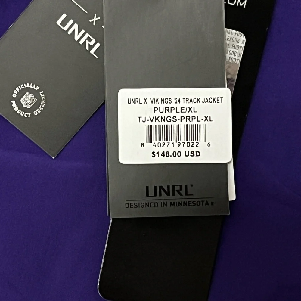 UNRL Vikings Purple Track Jacket - Picture 9 of 11